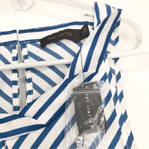 The Limited Blue Nautical Stripe Sleeveless Blouse- NEW - Picture 4 of 13